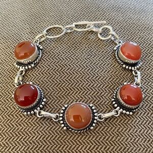Sterling Silver Carnelian Bracelet